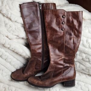 Born Womens Size 7.5 Belinda Distressed Leather Boots ZipUp Equestrian Steampunk